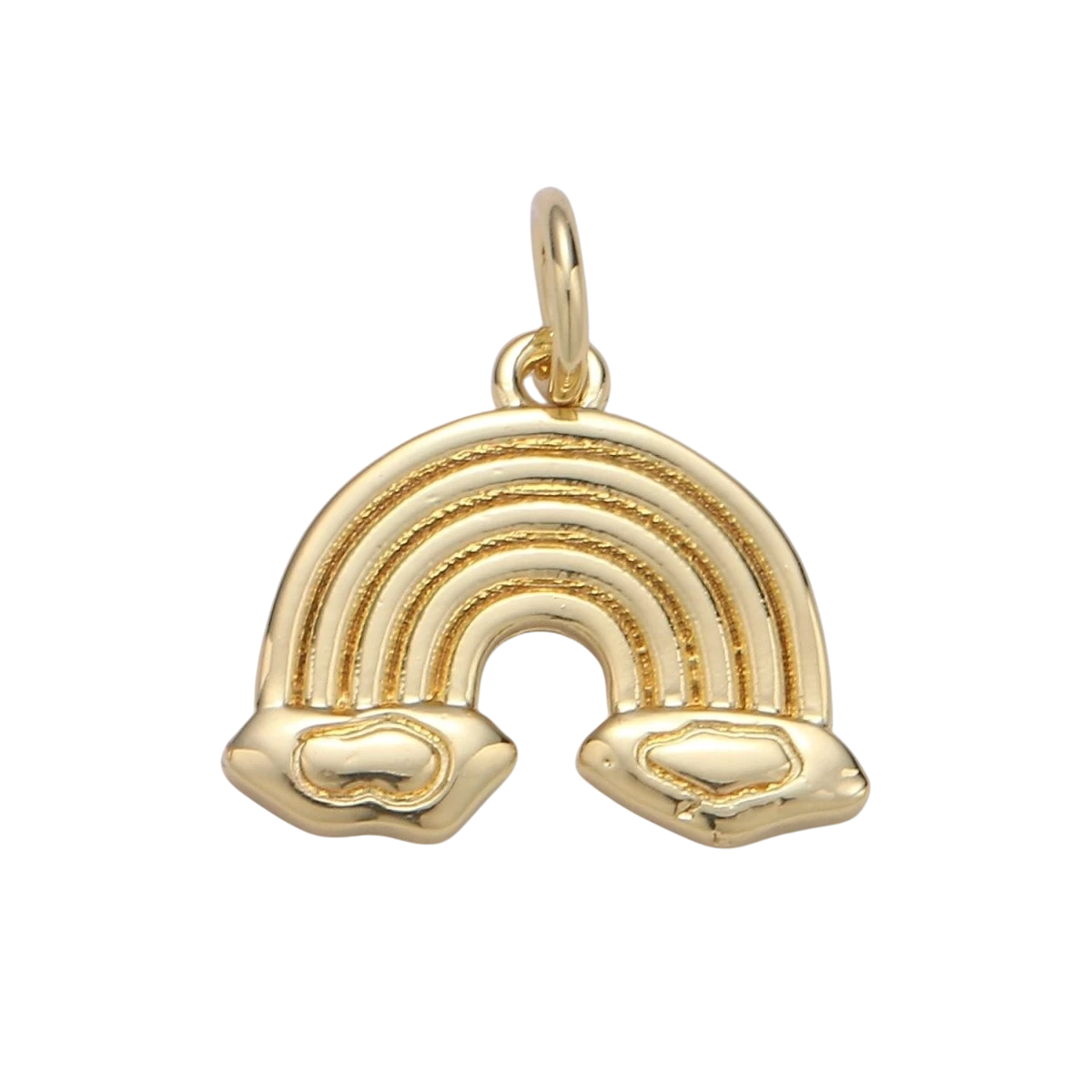 24k Gold Filled Dainty Rainbow Cloud Charm, Gold Cloud Rainbow