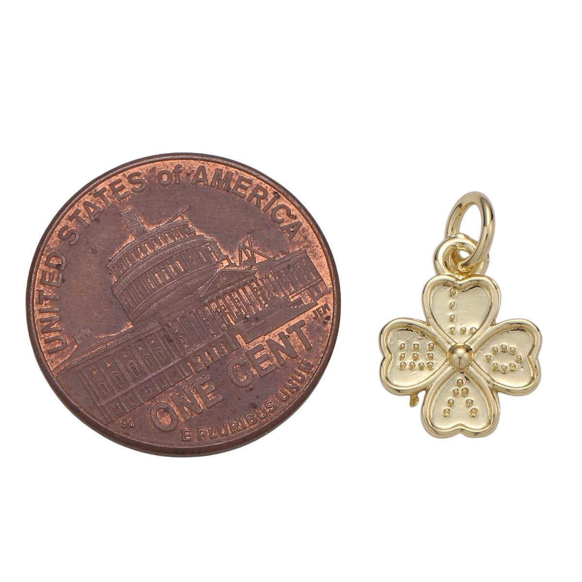 24K Gold Filled Four Lucky Clover Charm