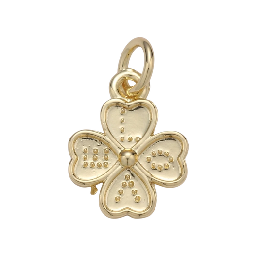 24K Gold Filled Four Lucky Clover Charm