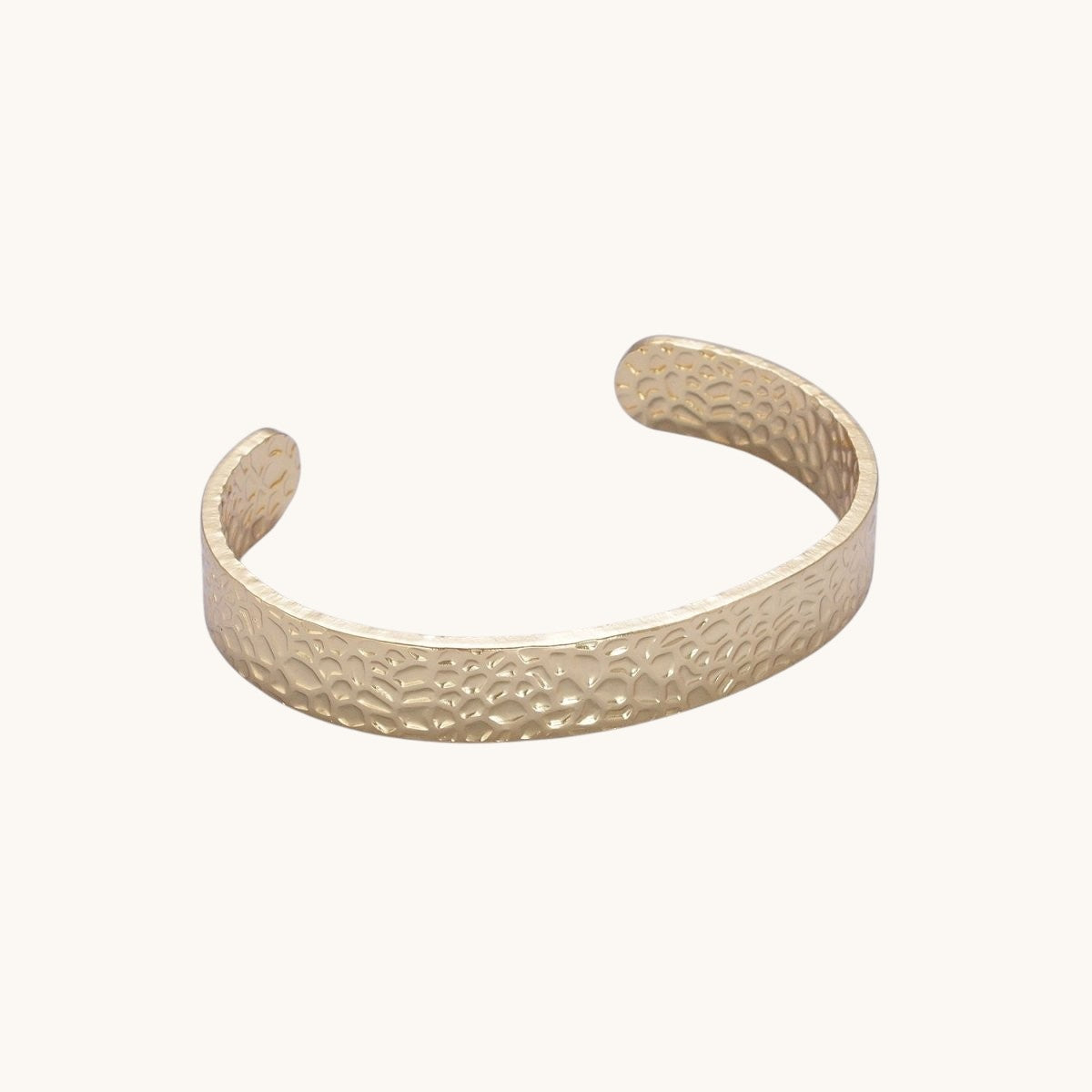 24K Gold Filled Hammered Bangle Bracelet in Gold