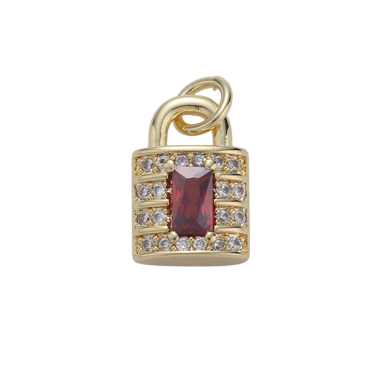24k Gold Filled Padlock Charms, Dainty Lock Charm, Padlock Pendant, Gold Charm, Micro Pave Padlock Charm, 15x8mm
