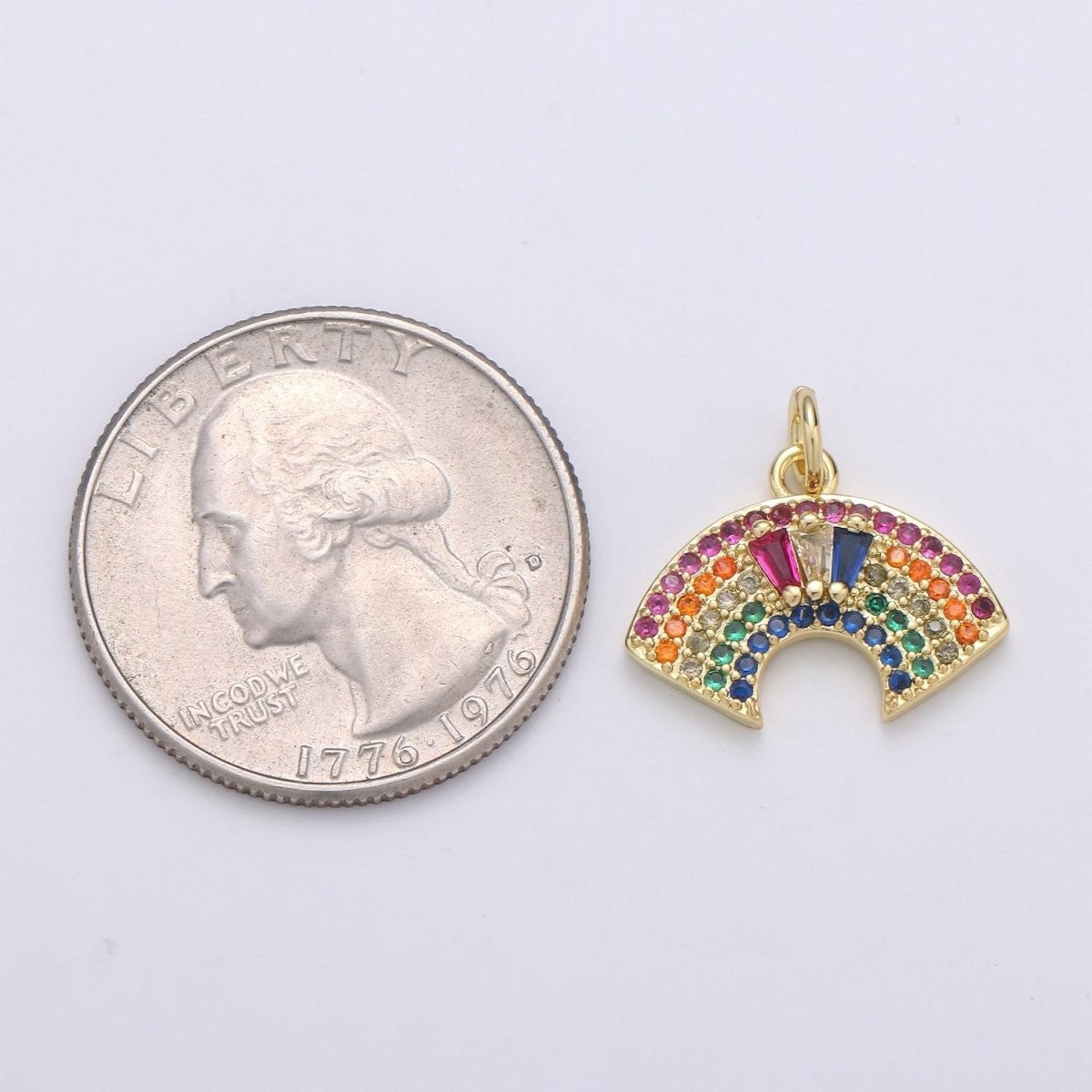Dainty 24K Gold Filled Rainbow Charm