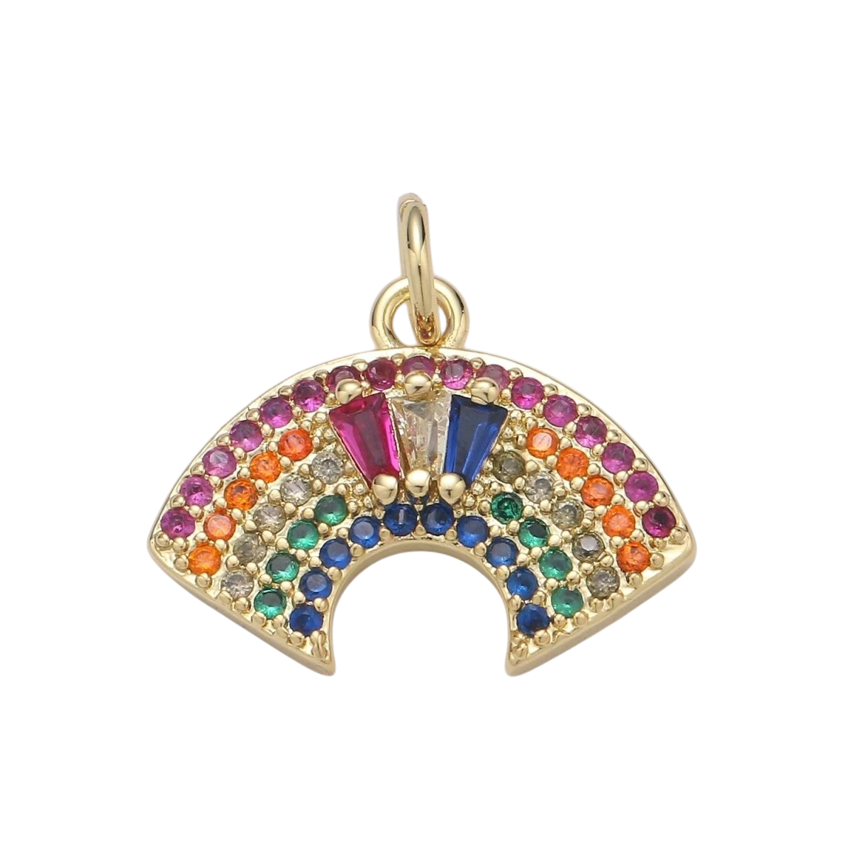 Dainty 24K Gold Filled Rainbow Charm