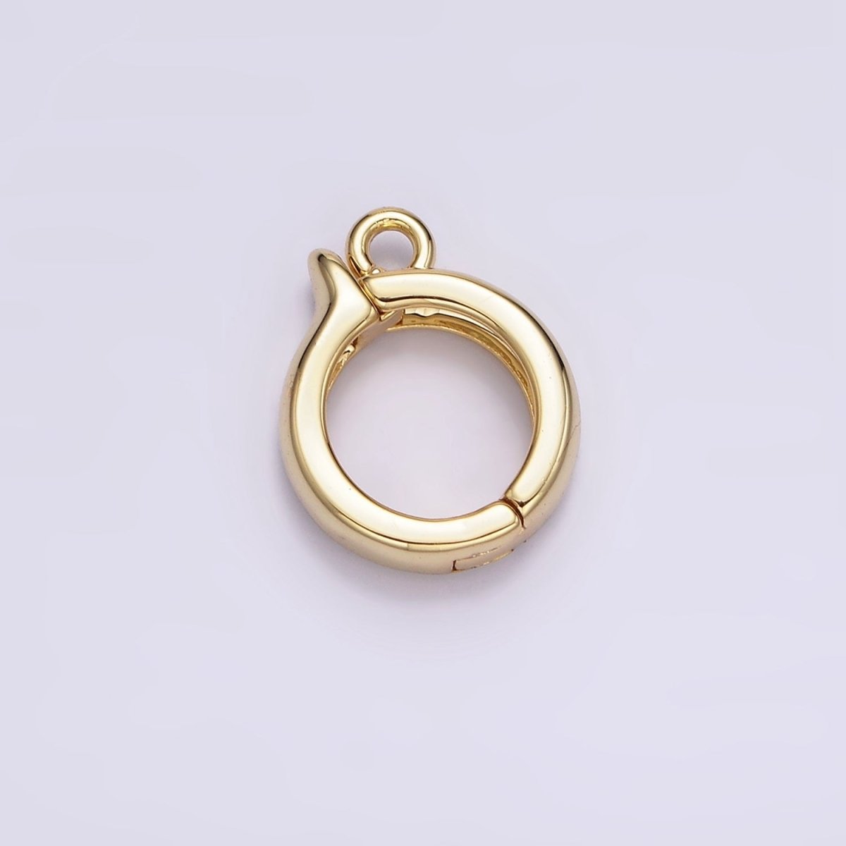 24K Gold-Filled 10.5mm x 6.5mm Round Open Loop Interchangeable Charm Holder Spacer in Silver or Gold