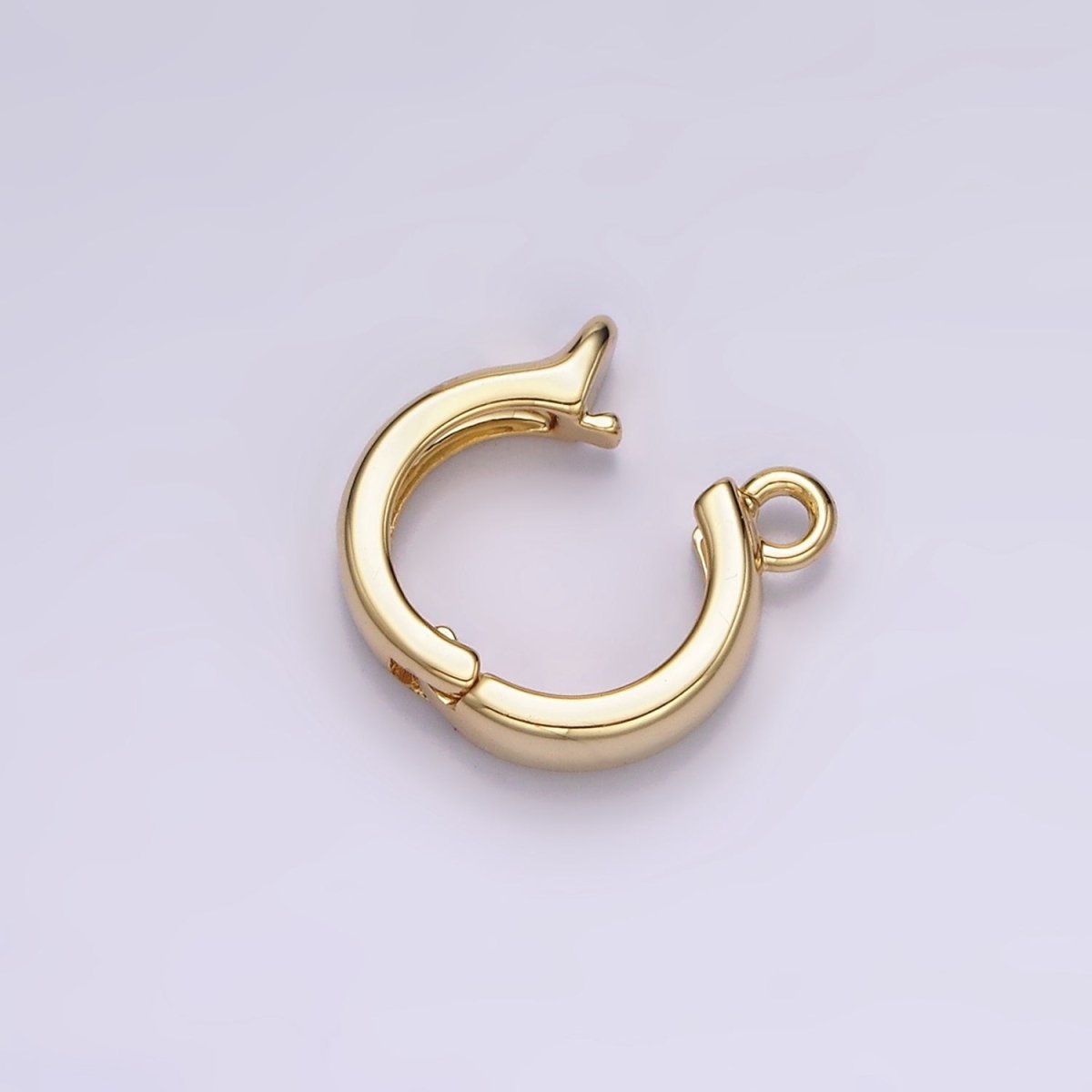 24K Gold-Filled 10.5mm x 6.5mm Round Open Loop Interchangeable Charm Holder Spacer in Silver or Gold