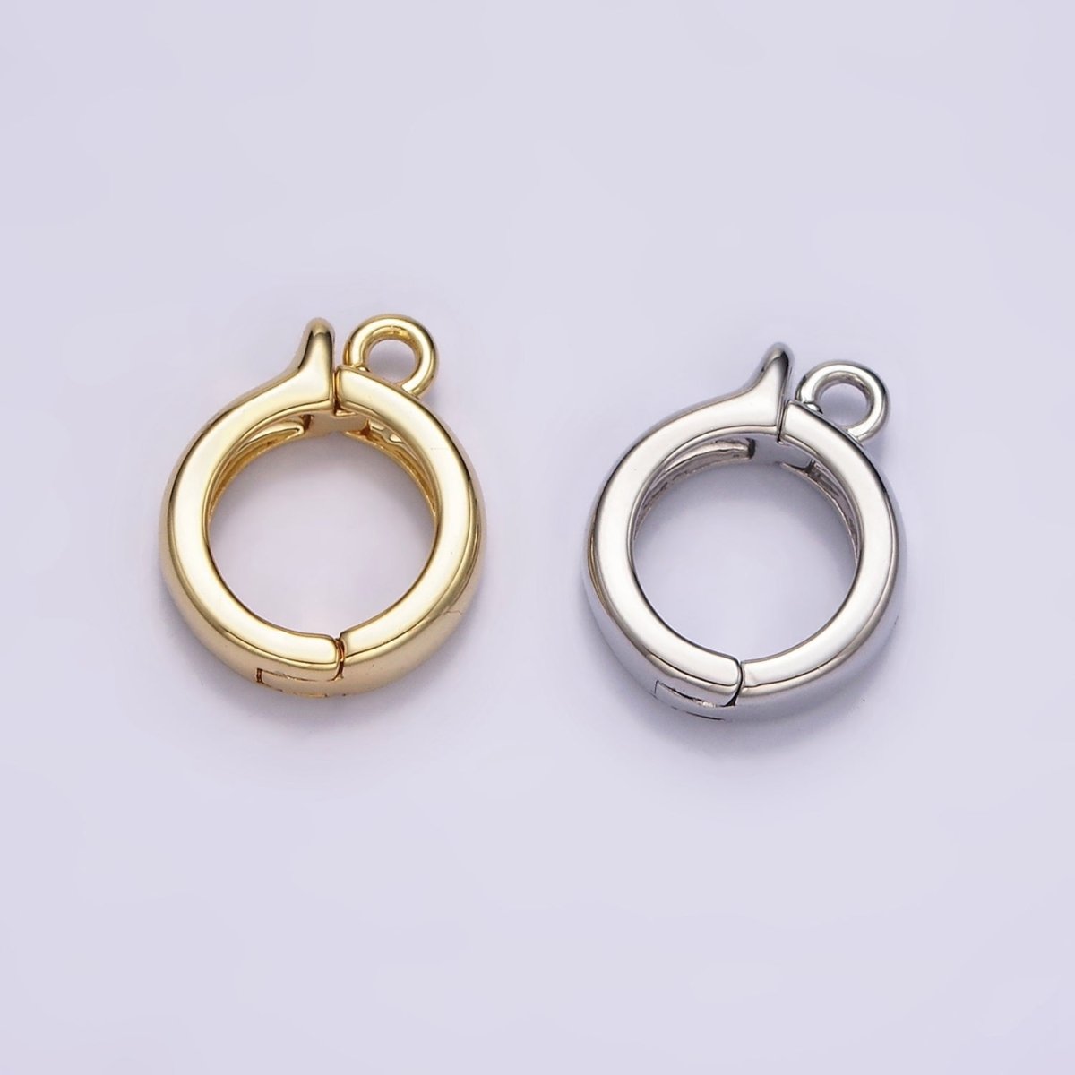 24K Gold-Filled 10.5mm x 6.5mm Round Open Loop Interchangeable Charm Holder Spacer in Silver or Gold