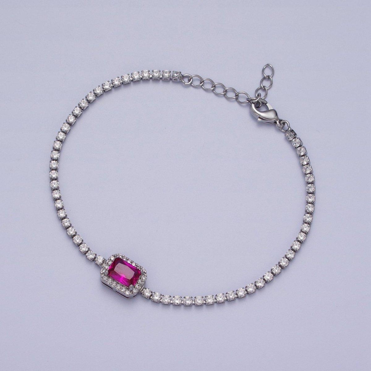 Dainty 24k Gold-Filled Tennis Chain Baguette Cubic Zirconia Bracelet Chain in Gold