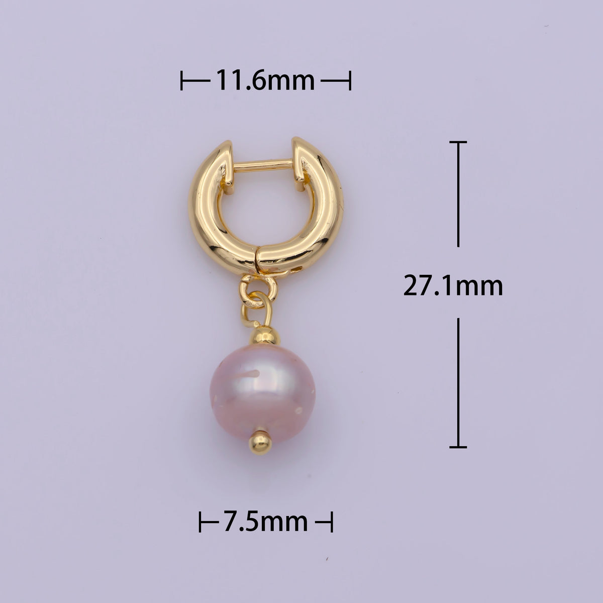 Gorgeous Gold Huggie Pink Pearl Earrings Freshwater Pearl Dangle Champagne Pearl Earrings Round Blush Pink Wedding Jewelry Bridesmaids