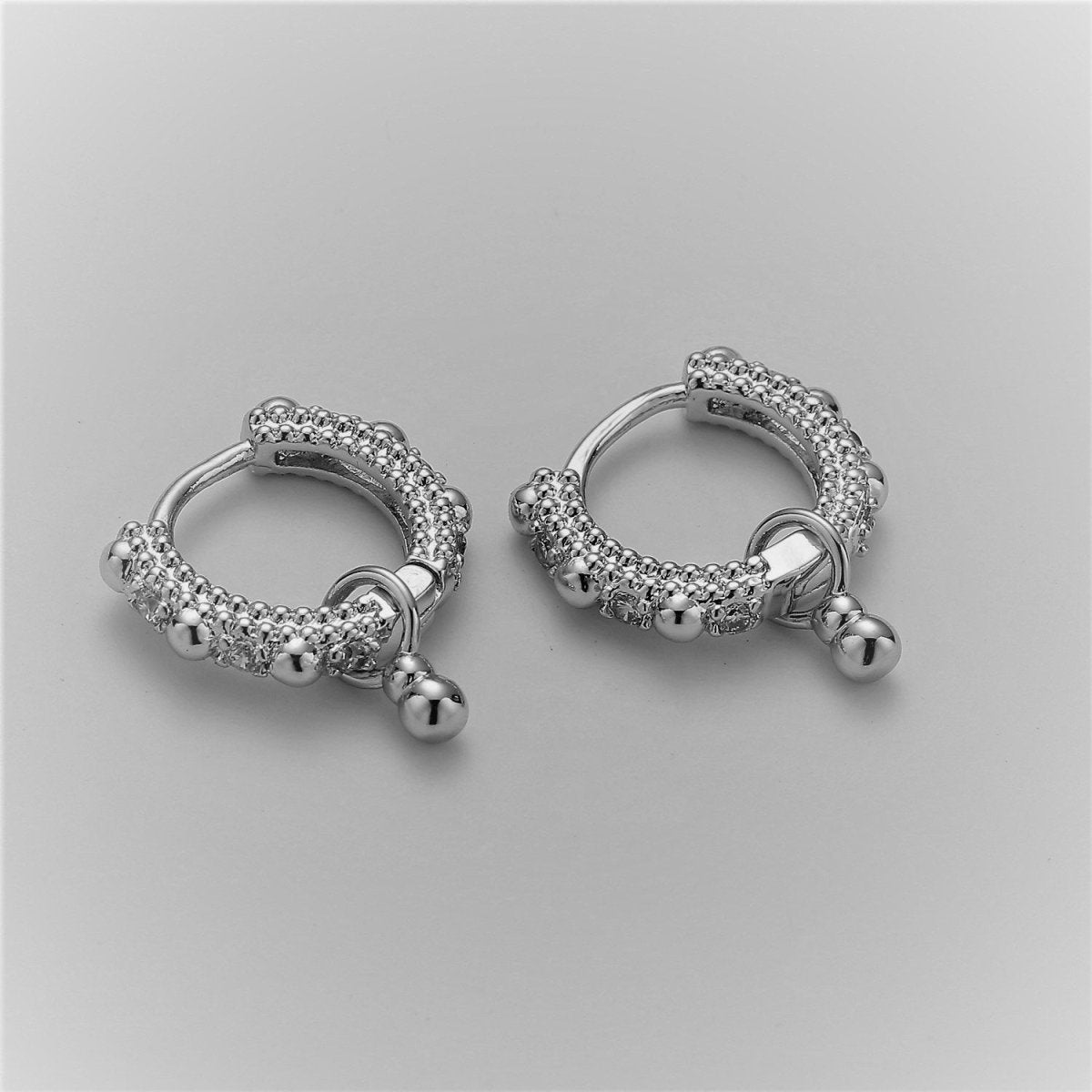 Beaded Hoop Earrings Ball Hoop Earrings Small Gold Hoop Earrings Minimalist Huggie Hoop Earrings Boho Hoop Earrings, Gold Huggie Earring Q-219 Q-220