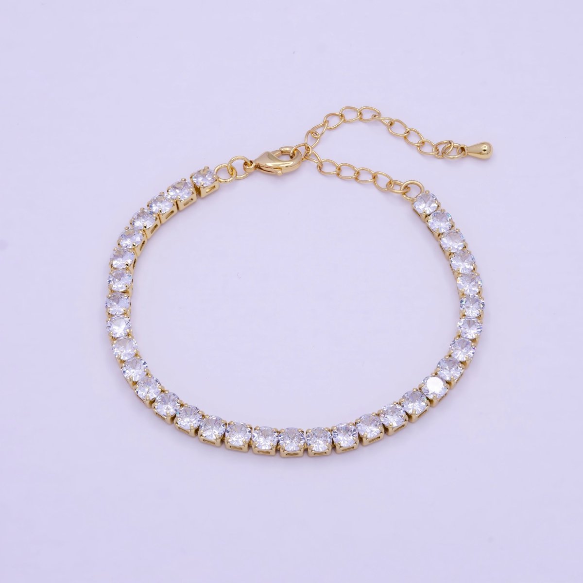 Classic Gold Tennis Bracelet Cubic Zirconia Dainty Diamond Bracelet Minimalist