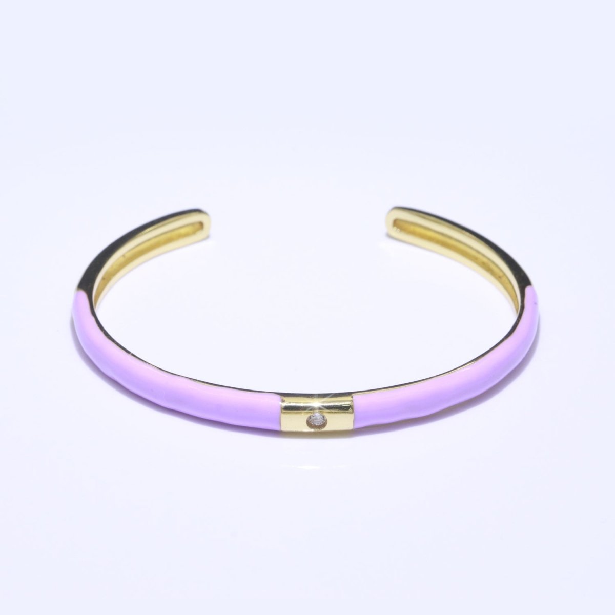 Colorful Enamel Stackable Bangle Bracelet 14K Gold-Filled CZ Enamel Bangle Bracelet