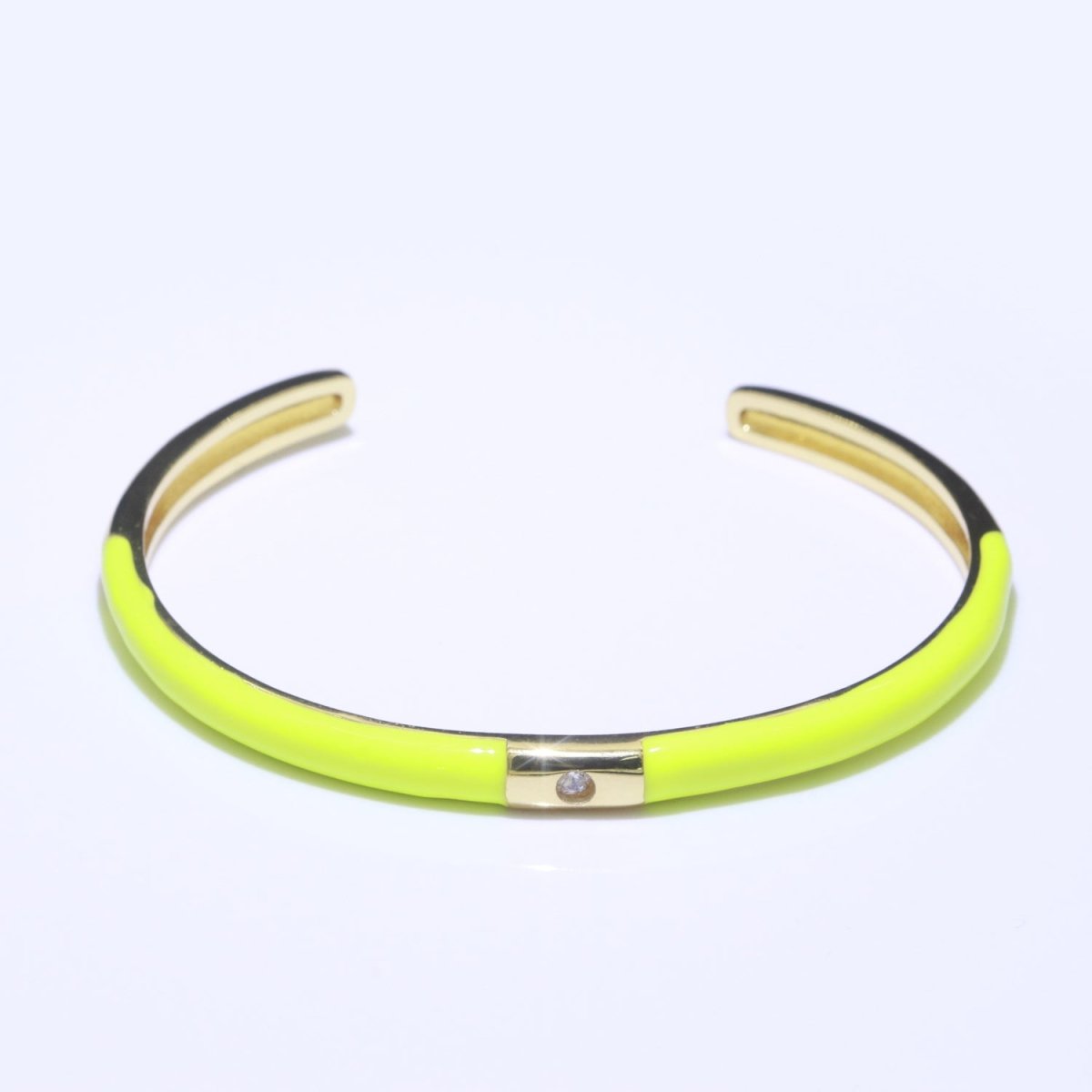 Colorful Enamel Stackable Bangle Bracelet 14K Gold-Filled CZ Enamel Bangle Bracelet