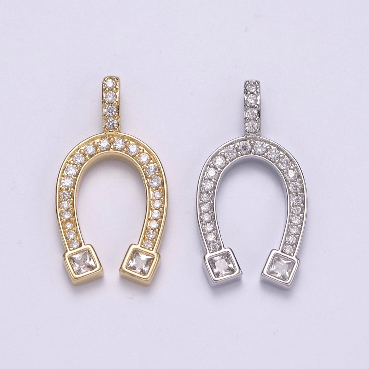 Dainty 25mm Gold-Filled Horseshoe Good Luck CZ Horseshoe Pendant
