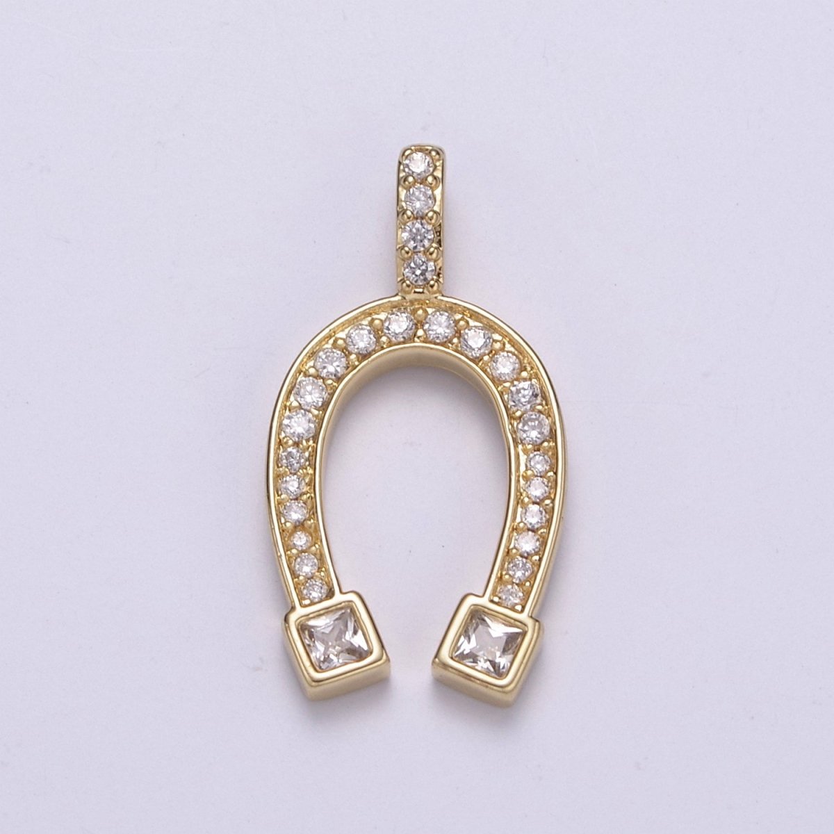 Dainty 25mm Gold-Filled Horseshoe Good Luck CZ Horseshoe Pendant