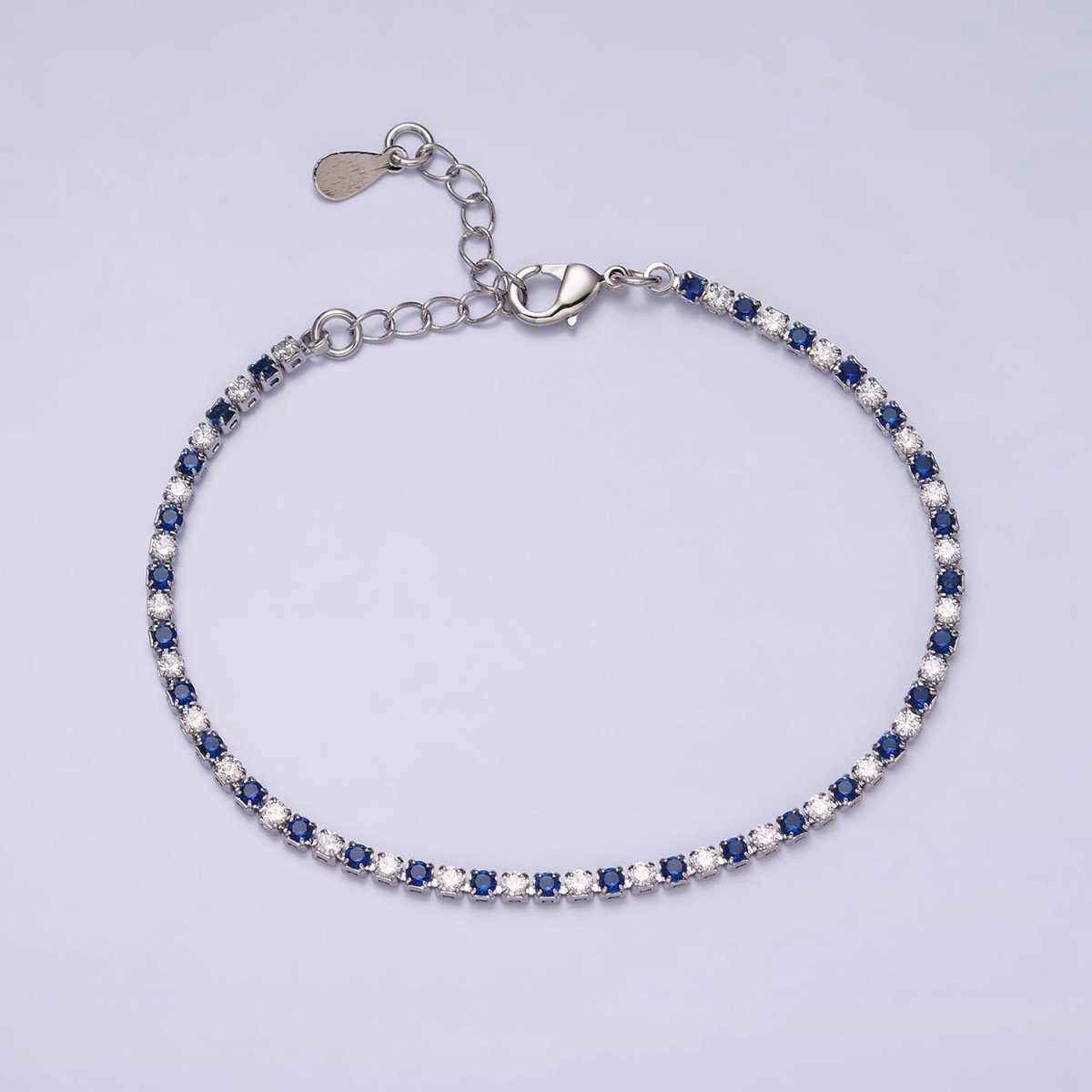 Dainty Diamond CZ Tennis Bracelet Blue Green Red Clear CZ Tennis Bracelet