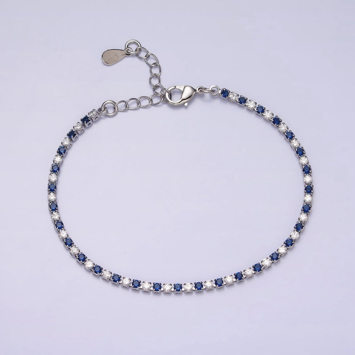 Dainty Diamond CZ Tennis Bracelet Blue Green Red Clear CZ Tennis Bracelet