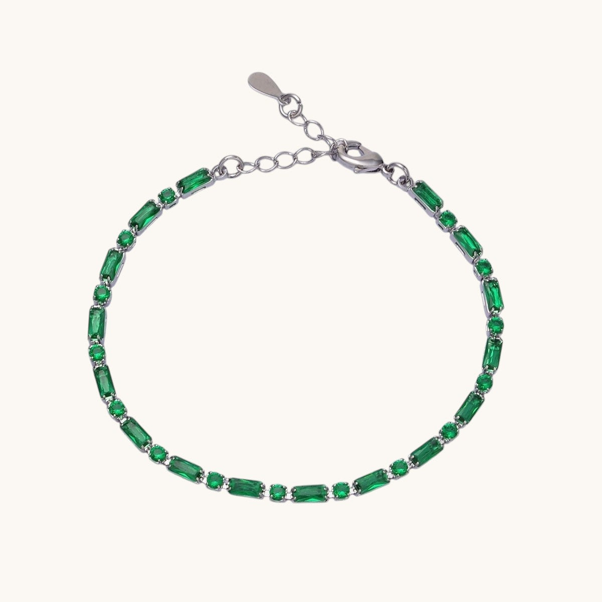 Dainty Gold Filled Tennis Bracelet Emerald Mix Baguette Round Clear Pink Green Cubic Zirconia Link Tennis Bracelet Minimalist Jewelry