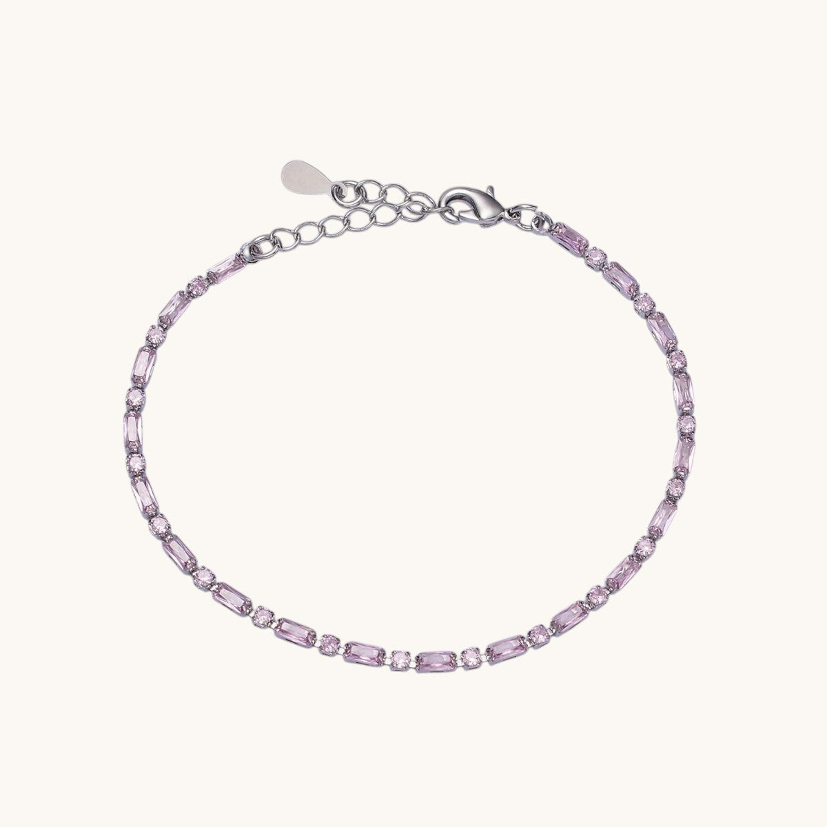 Dainty Gold Filled Tennis Bracelet Emerald Mix Baguette Round Clear Pink Green Cubic Zirconia Link Tennis Bracelet Minimalist Jewelry