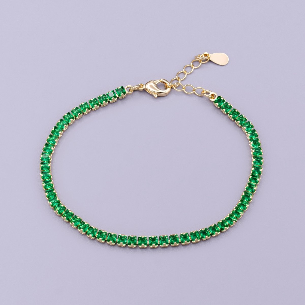 Dainty 3mm Tennis Bracelet Clear Pink Green Cubic Zirconia Minimalist Tennis Bracelet