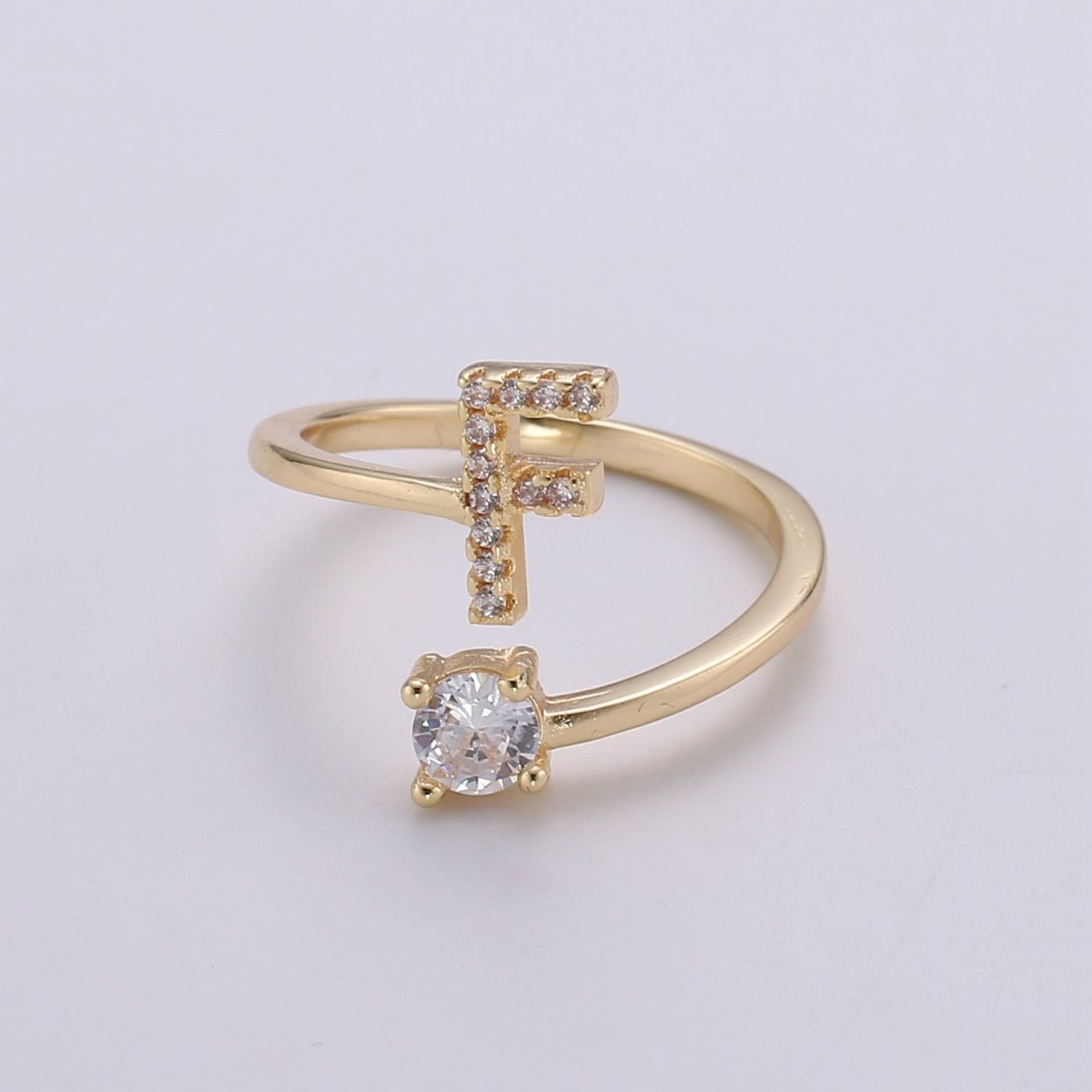 Dainty Initial Ring Gold Letter Ring Minimalist Initial Ring Initial Name Ring Adjustable Initial CZ Ring Personalized Bridesmaid Gift