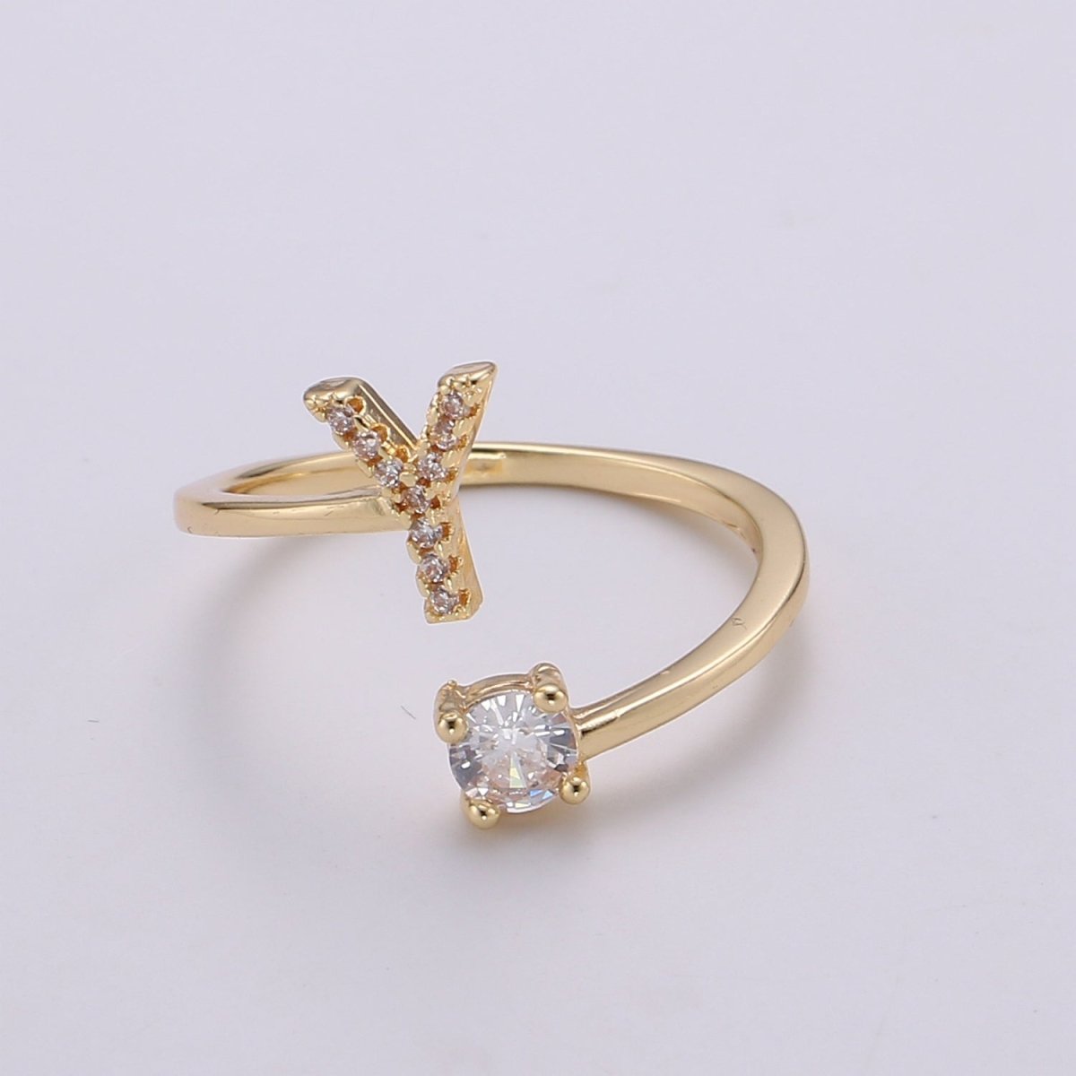Dainty Initial Ring Gold Letter Ring Minimalist Initial Ring Initial Name Ring Adjustable Initial CZ Ring Personalized Bridesmaid Gift