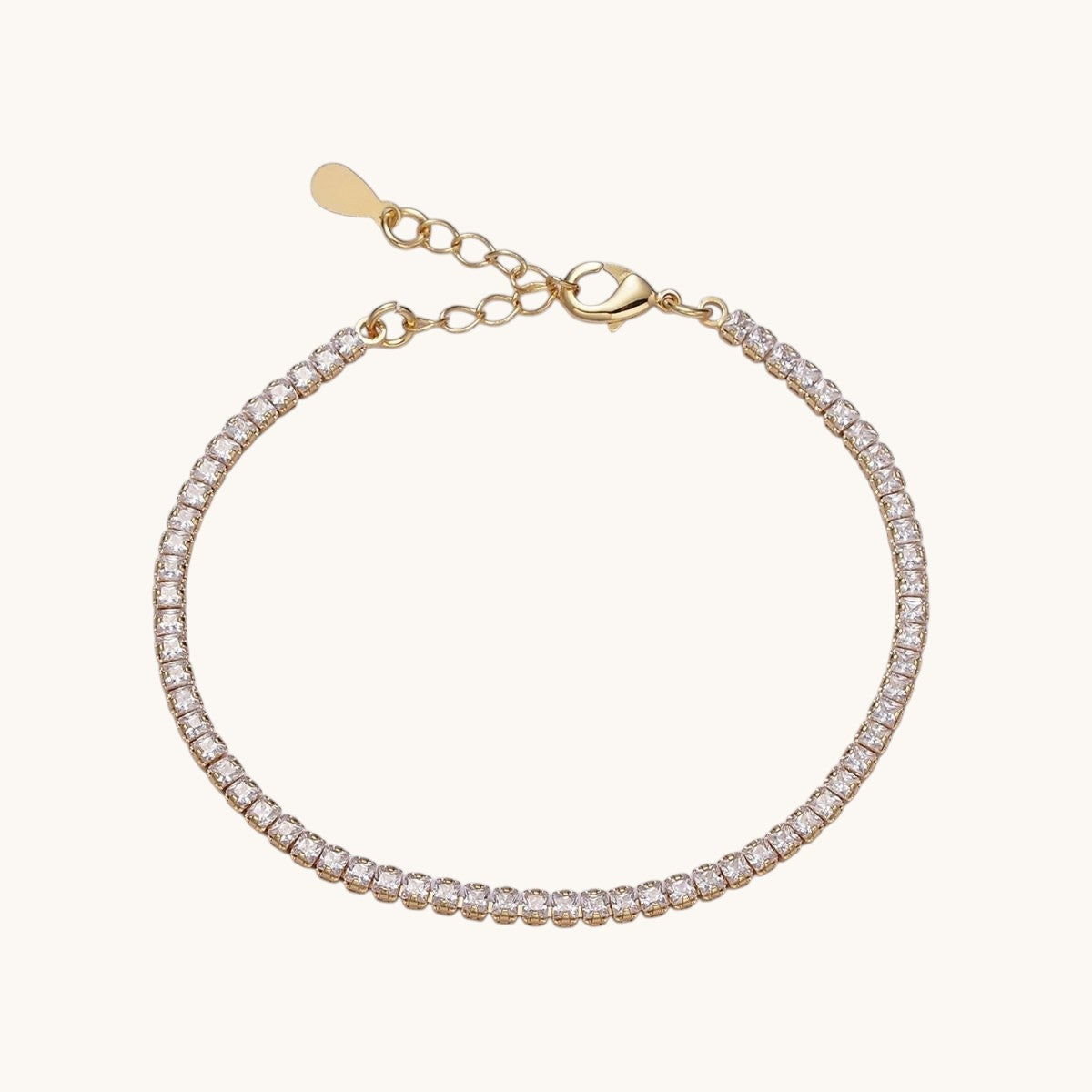 Dainty PEACH, YELLOW, RED Diamond Tennis Bracelet Gold CZ Tennis Bracelet Cubic Zirconia Diamond Bracelet Adjustable