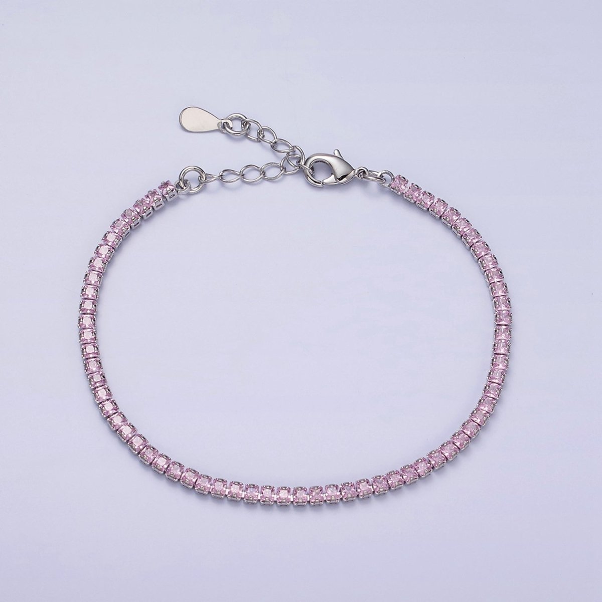 Dainty PEACH, YELLOW, RED Diamond Tennis Bracelet Gold CZ Tennis Bracelet Cubic Zirconia Diamond Bracelet Adjustable