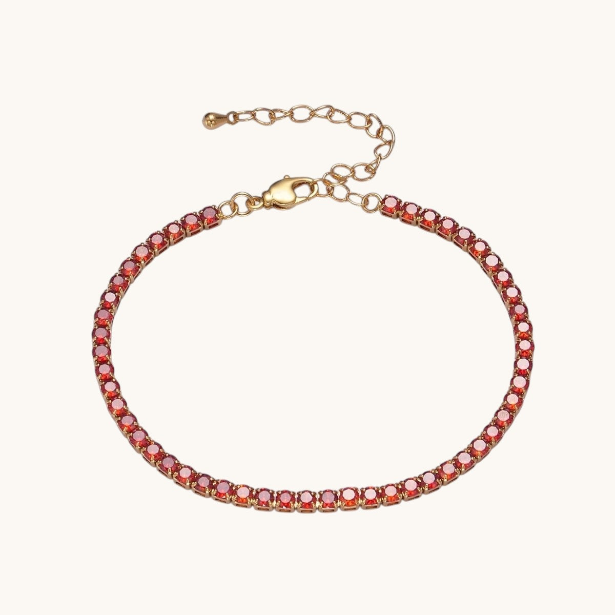 Dainty PEACH, YELLOW, RED Diamond Tennis Bracelet Gold CZ Tennis Bracelet Cubic Zirconia Diamond Bracelet Adjustable