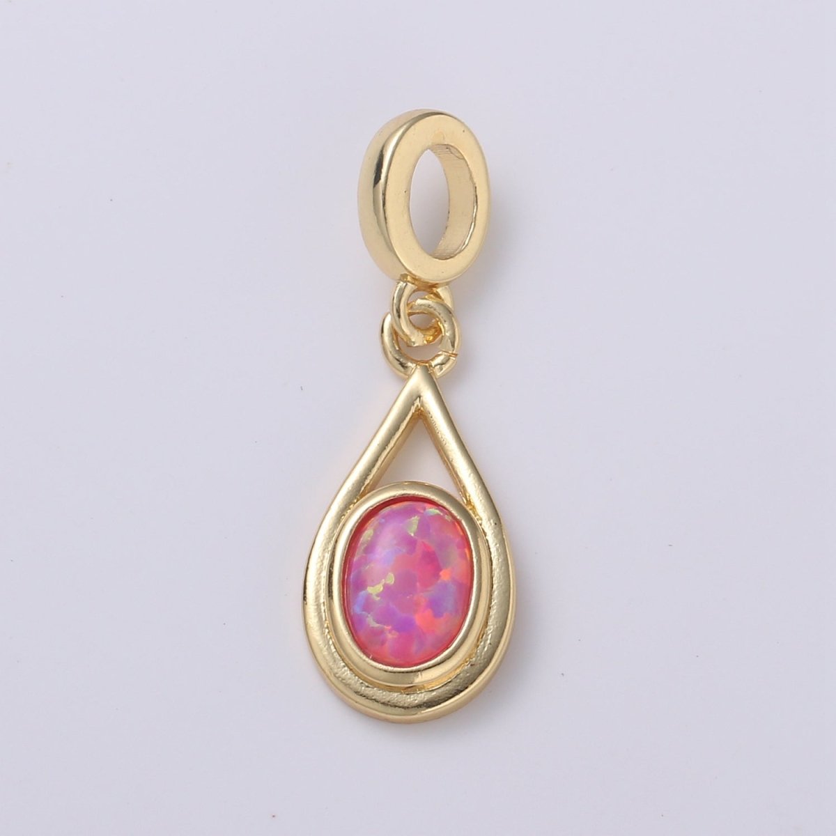 Dainty Solitaire Opal Pendant 14K Gold Filled 25mm x 8.5mm Tear Drop Rondelle Pendant Opal Luxury Dangle