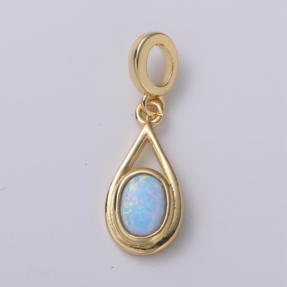 Dainty Solitaire Opal Pendant 14K Gold Filled 25mm x 8.5mm Tear Drop Rondelle Pendant Opal Luxury Dangle