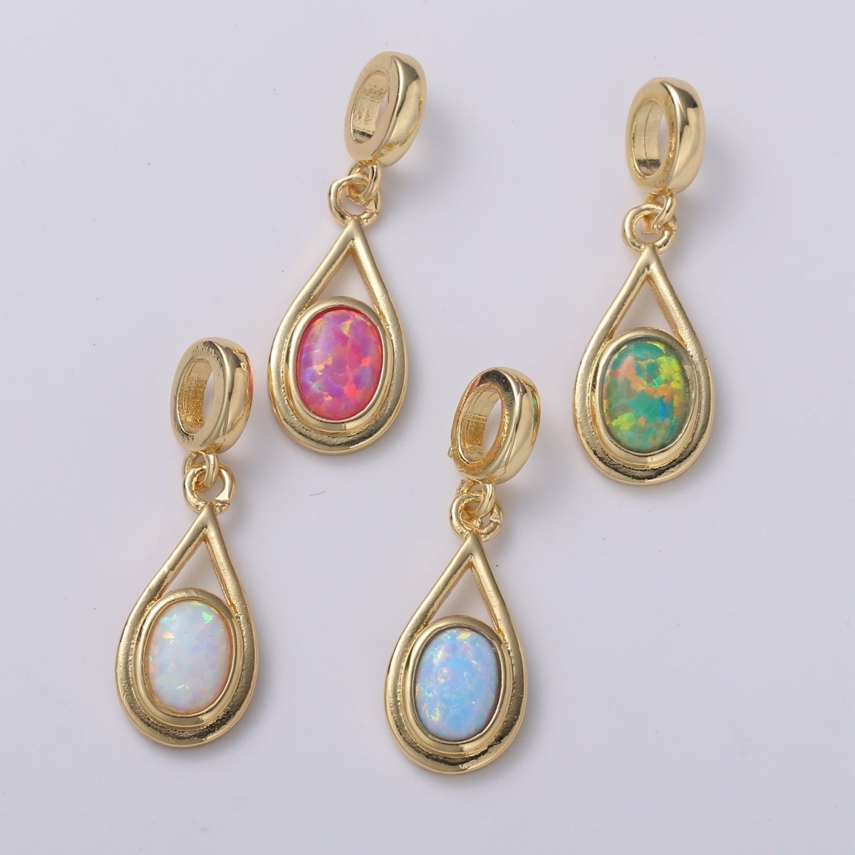 Dainty Solitaire Opal Pendant 14K Gold Filled 25mm x 8.5mm Tear Drop Rondelle Pendant Opal Luxury Dangle