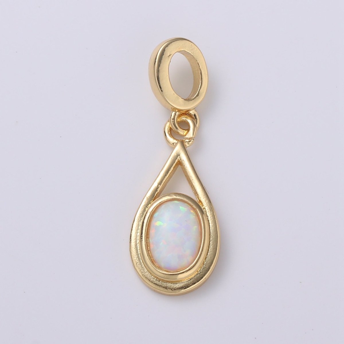 Dainty Solitaire Opal Pendant 14K Gold Filled 25mm x 8.5mm Tear Drop Rondelle Pendant Opal Luxury Dangle