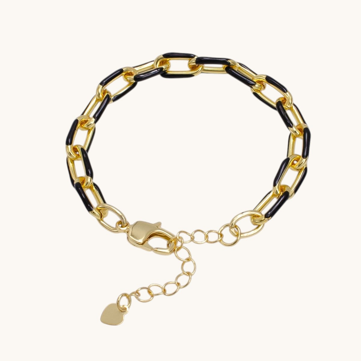 Enamel Paper Clip Bracelet 6inch Colorful Bracelet in Gold