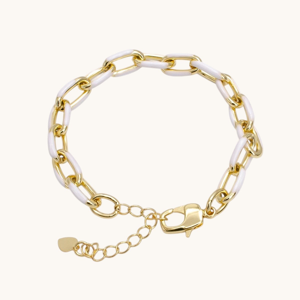 Enamel Paper Clip Bracelet 6inch Colorful Bracelet in Gold