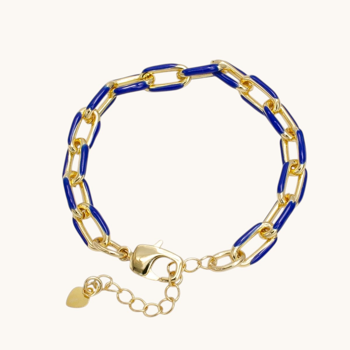 Enamel Paper Clip Bracelet 6inch Colorful Bracelet in Gold