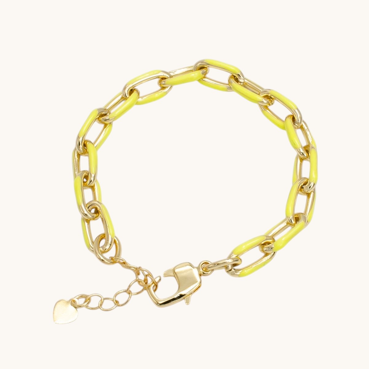 Enamel Paper Clip Bracelet 6inch Colorful Bracelet in Gold