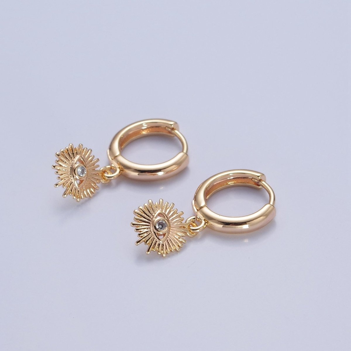 Evil Eye Huggie Earring Guidance & Protection Gold Eye Earrings Spiritual Boho Minimalist Earrings
