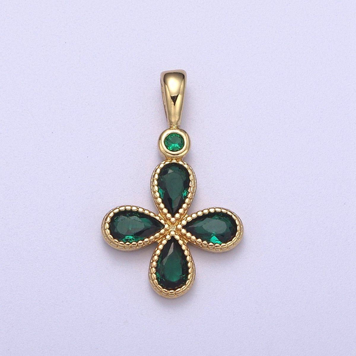 Four-Leaf Clover 21mm Gold-Filled Lucky Pendant for Good Luck Pendant
