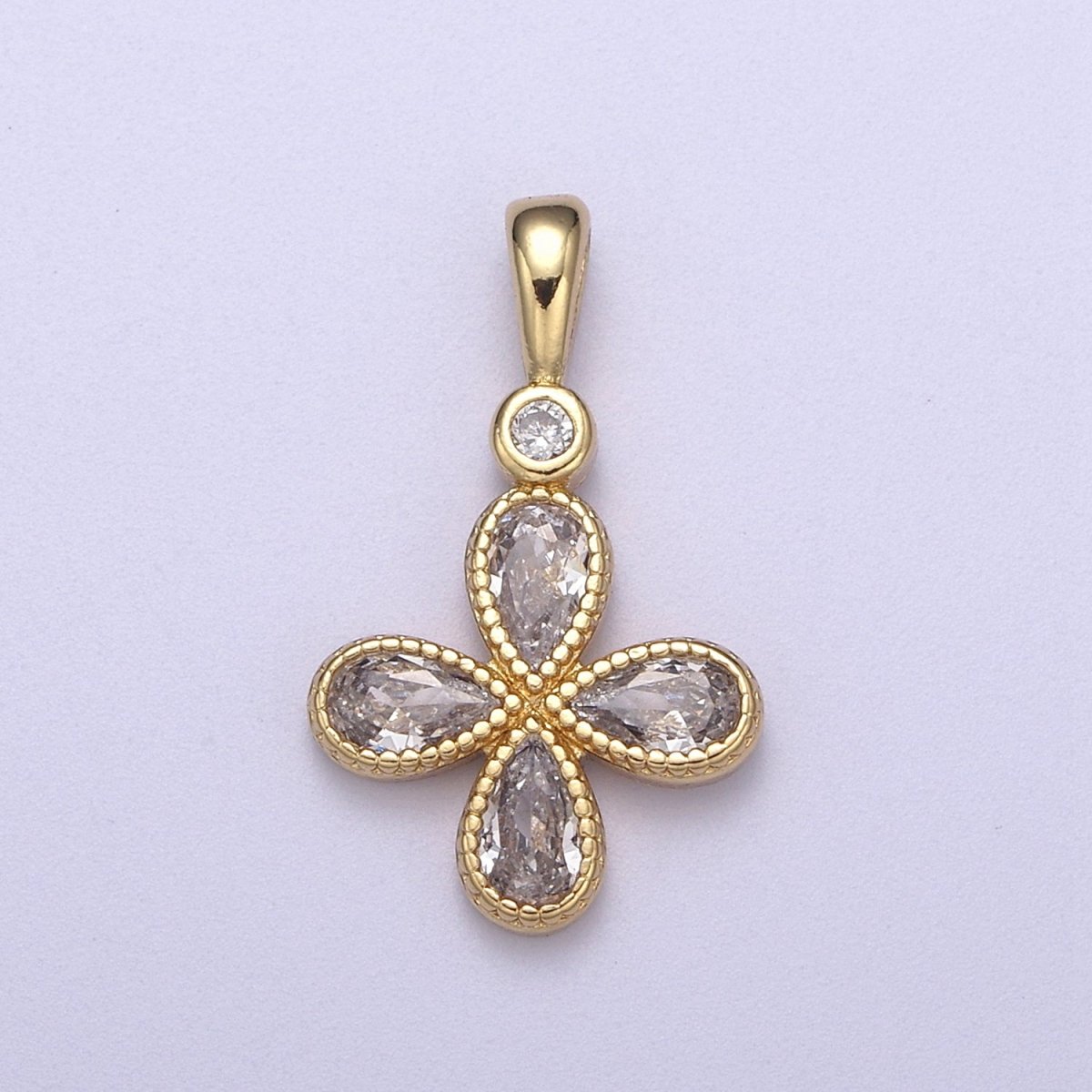 Four-Leaf Clover 21mm Gold-Filled Lucky Pendant for Good Luck Pendant
