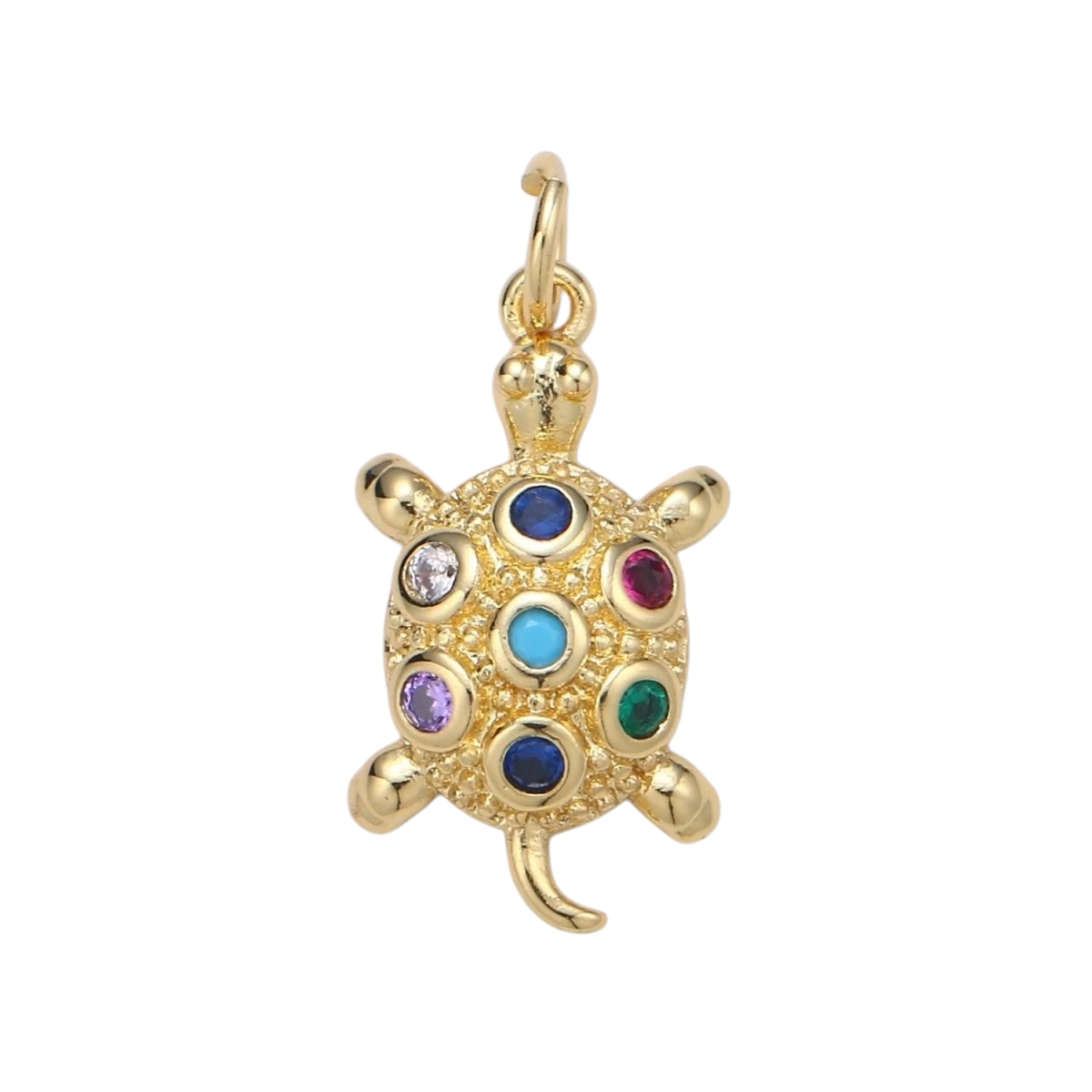 Dainty Gold Filled Rainbow Turtle Charm