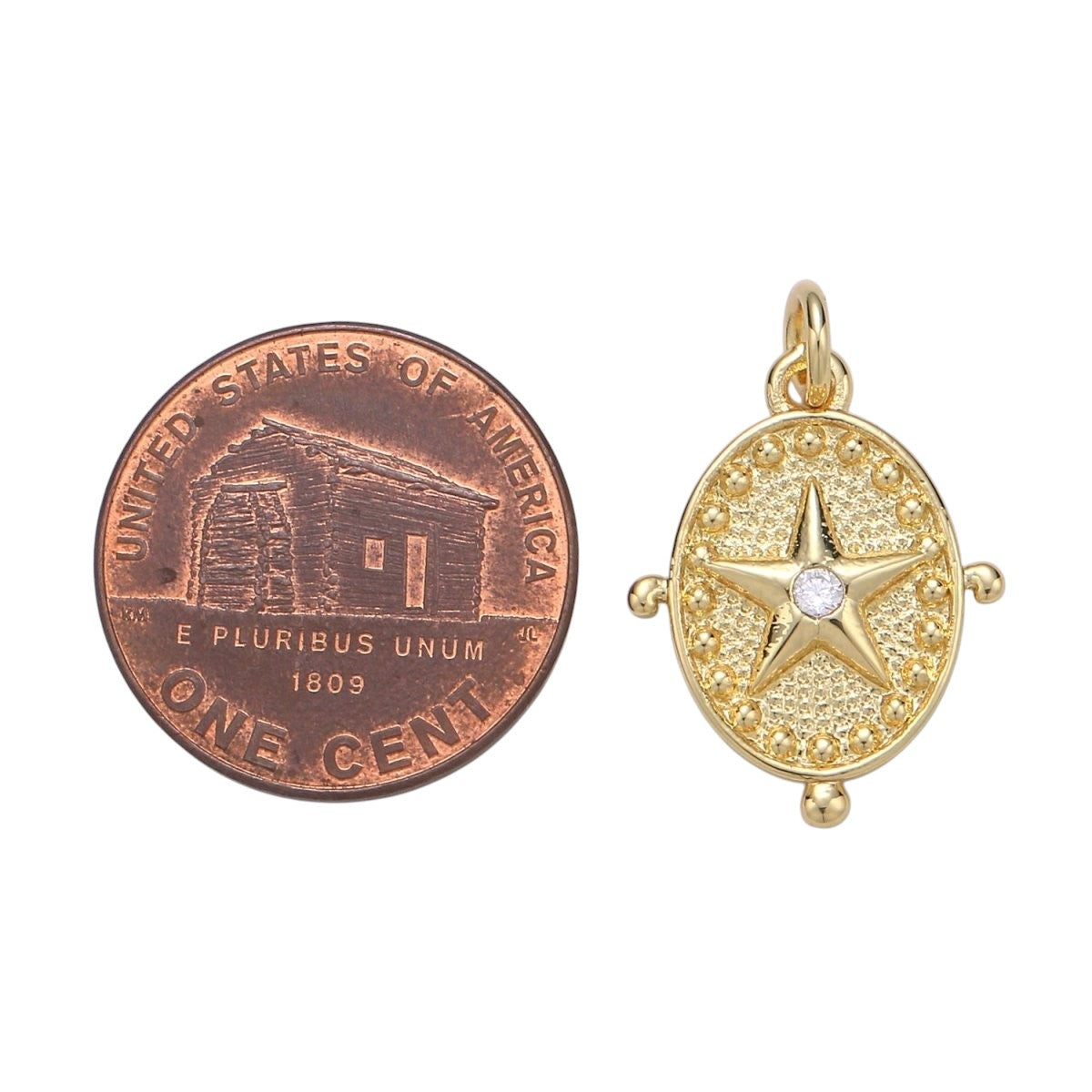Gold Filled Star Compass Charm