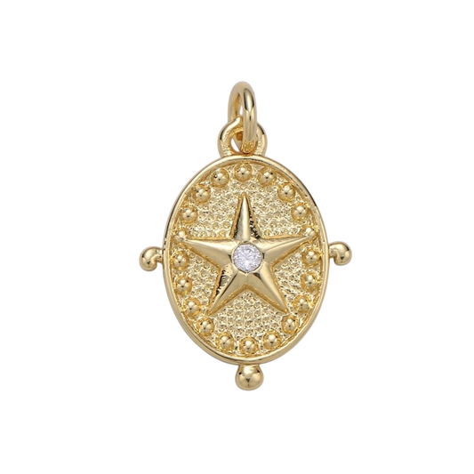 Gold Filled Star Compass Charm