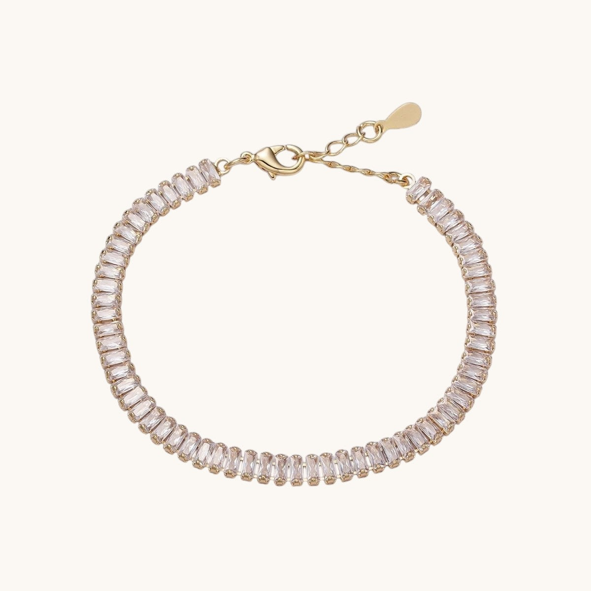 Gold Filled Tennis Bracelet, Baguette Emerald Green, Pink, Clear Pave CZ Bracelet