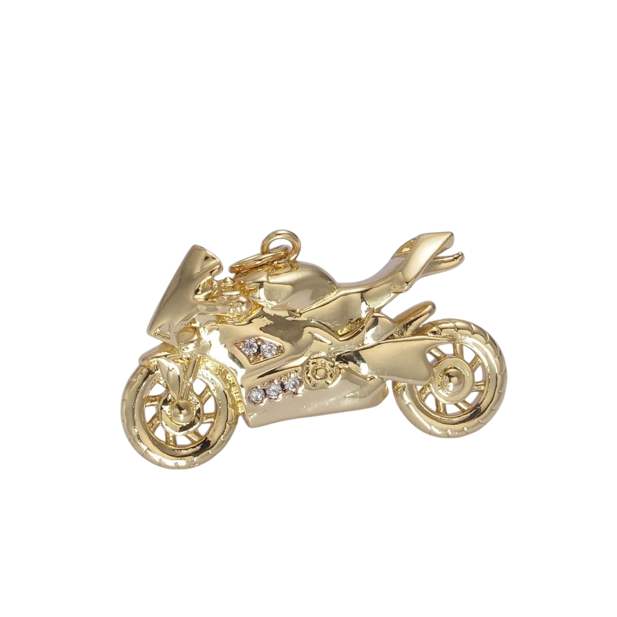 20mm x 28mm Gold Motorcycle Charm 3D Motorcycle Pendant Biker Charm Detailed Motorcycle Pendant Charm