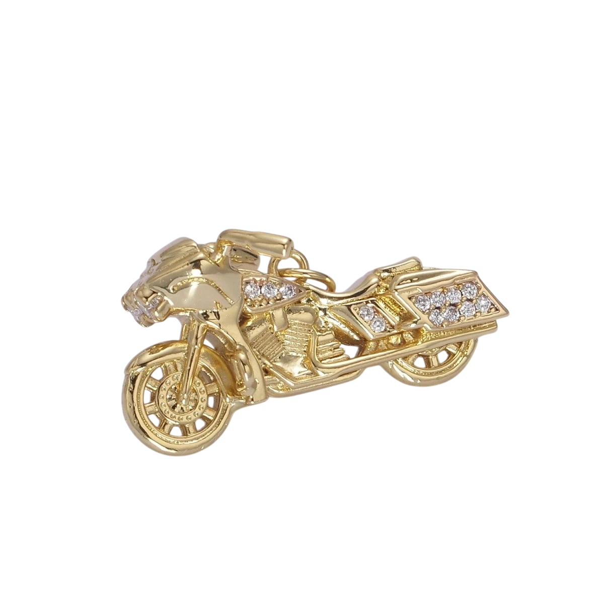 20mm x 28mm Gold Motorcycle Charm 3D Motorcycle Pendant Biker Charm Detailed Motorcycle Pendant Charm