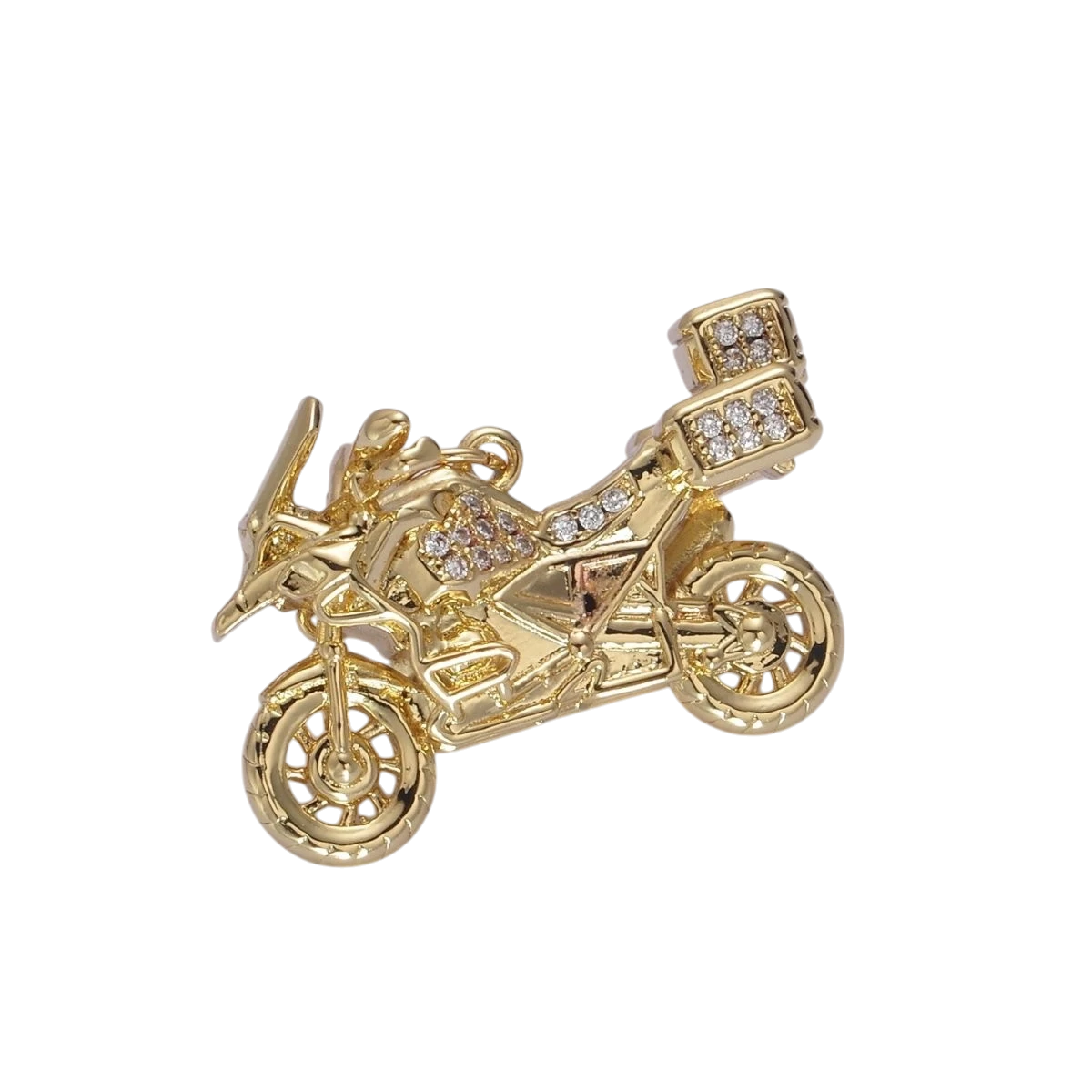 20mm x 28mm Gold Motorcycle Charm 3D Motorcycle Pendant Biker Charm Detailed Motorcycle Pendant Charm