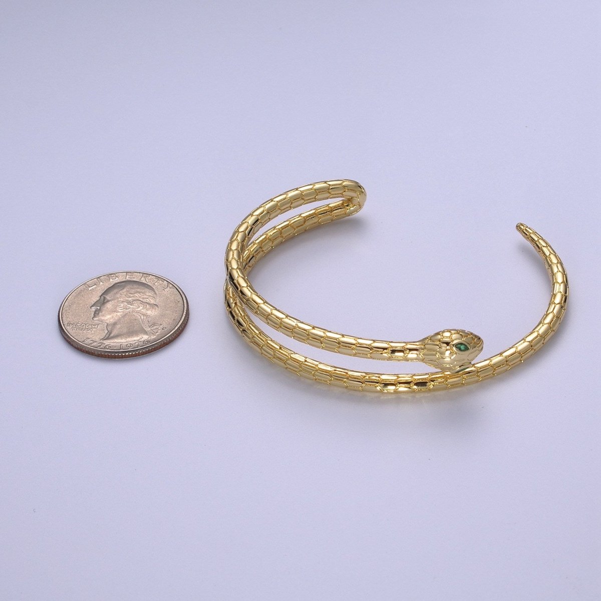 Gold Snake Cuff Bracelet Wrap Snake Bangle Stackable Jewelry