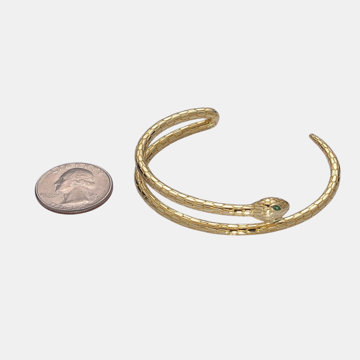 Gold Snake Cuff Bracelet Wrap Snake Bangle Stackable Jewelry