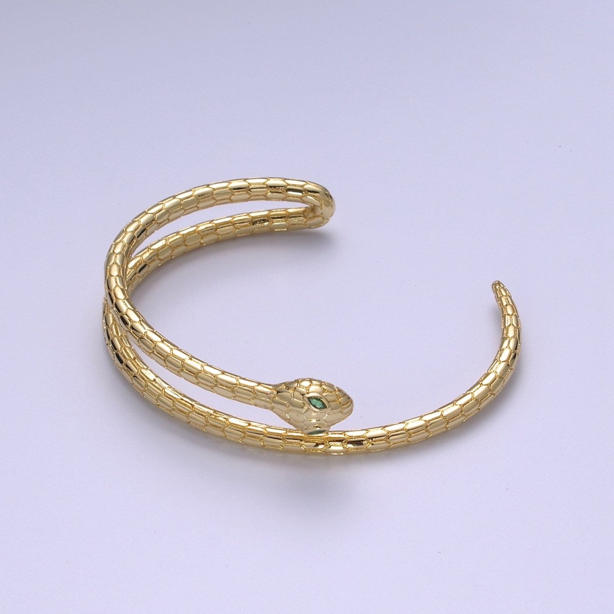Gold Snake Cuff Bracelet Wrap Snake Bangle Stackable Jewelry