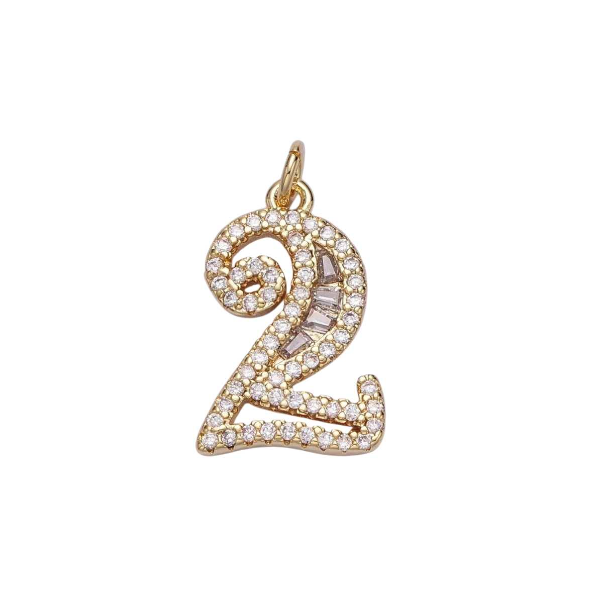 Micro Pave CZ Number Charm Pave Dangle Gold Filled Number Charm Pave Numbers